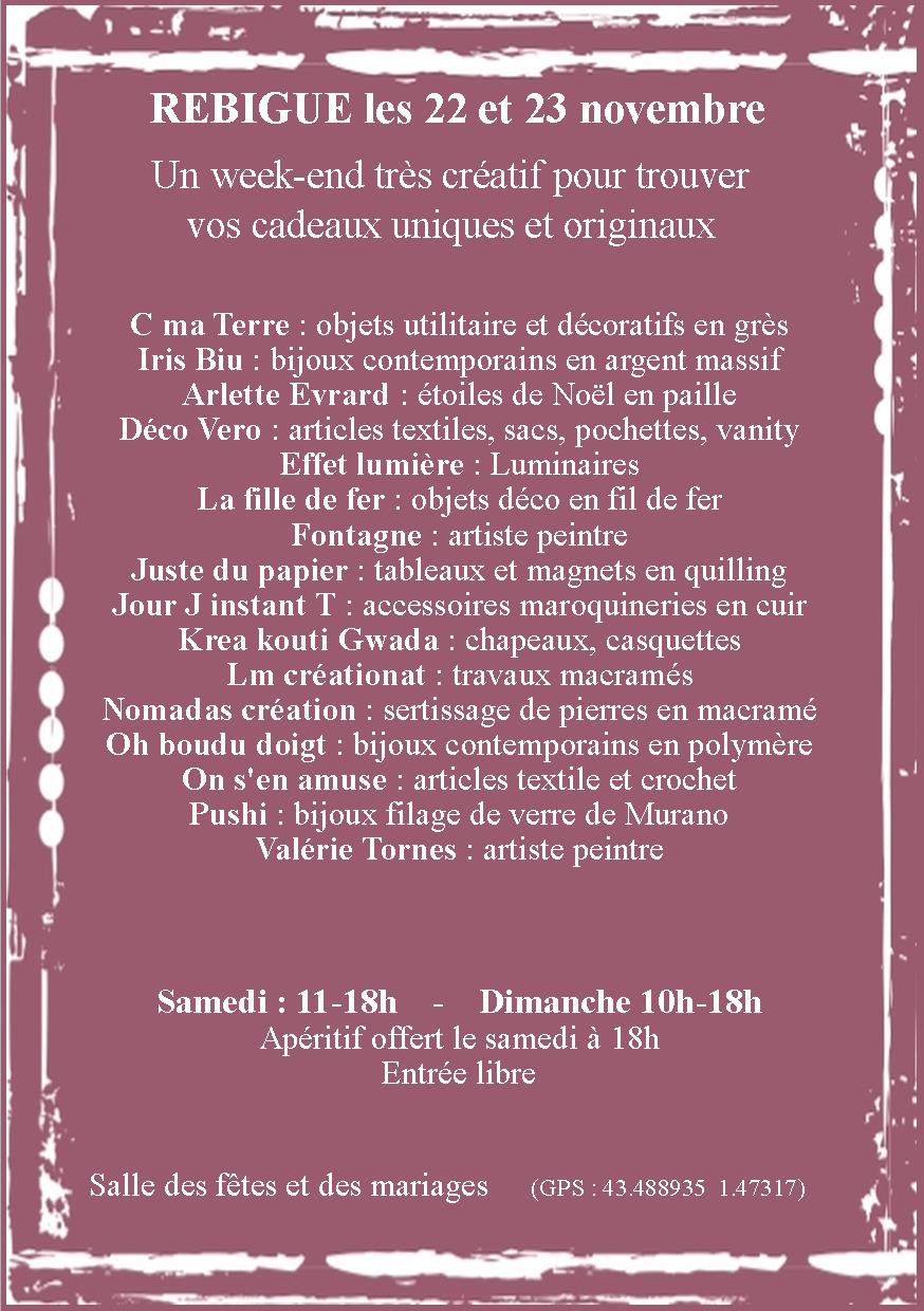 Week end createurs Rebigue 2025 verso
